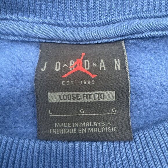 Air Jordan Artist Series BLUE Graphic FLIGHT WORLD TOUR Crew Neck Sweatshirt-L - Picture 7 of 8